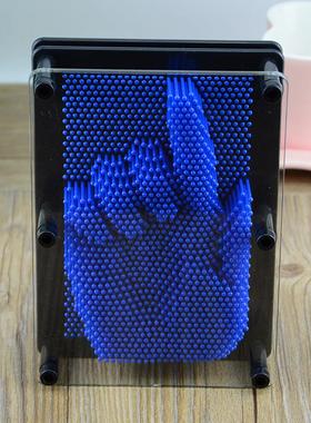 长方形塑料三维针画手印 手模克隆手掌模型针雕DIY百变针装饰摆件