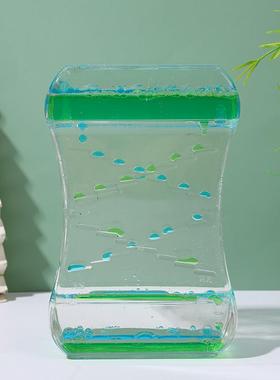 创意滑梯油滴油漏玩具塑料漏斗礼物摆件液体沙漏动感油漏摆摊定制