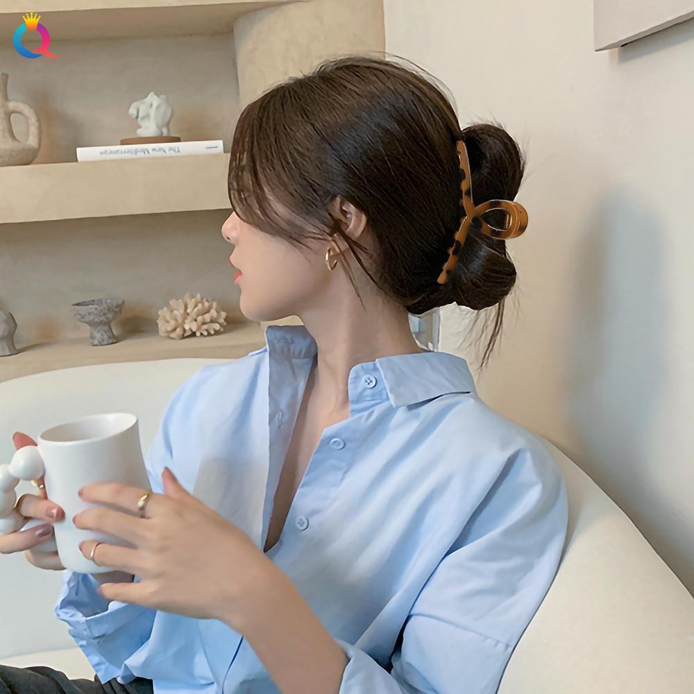 奇阅新款仿醋酸盘发抓夹时尚豹纹发夹扎马尾几何夹子发卡发饰定制