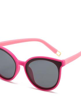 2025硅胶儿童太阳镜 新款卡通框架黑色大脸时尚小孩防紫墨镜定制