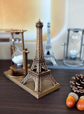 1062创意学生礼品仿古流砂铁塔摆件学生礼品白色沙漏礼物桌面摆件