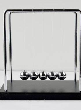 木头底座金属支架牛顿摆大方守恒摆球撞球金属工艺品牛顿摇篮定制