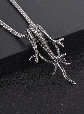 欧美钛钢蛇项链 曼巴蛇毒蛇项链挂件 复古摇滚项饰SP897