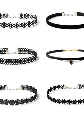 欧美简约颈链 choker项链组合 洛丽塔蕾丝项链套装女ins气质定制