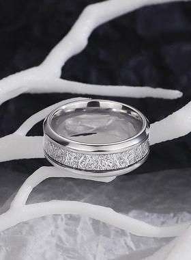 韩国风钛钢戒指气质潮流戒指钛钢铸造男款雾凇款男士饰品个性定制