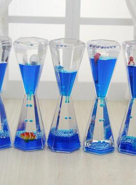 创意六角油滴摆件 高脚杯带动物创意液体沙漏 油漏 计时器沙漏定