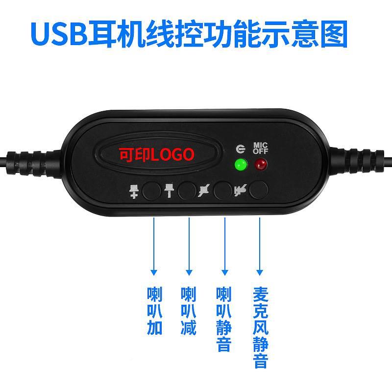 二合一电脑手机通用typec头戴式电脑usb耳机单边有线话务耳麦 - 图1