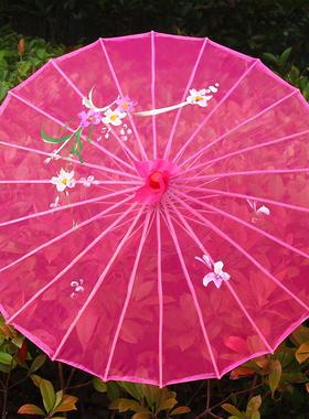 源头舞蹈古典表演道具古风伞 透明绢纱伞走秀伞中国风油纸伞定制