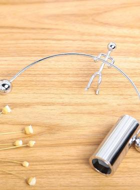 创意物理学趣味礼品减压益智玩具球金属小铁人摆件举重平衡定制