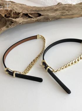 时尚设计感金属皮带扣项链街头潮流嘻哈个性锁骨链女潮