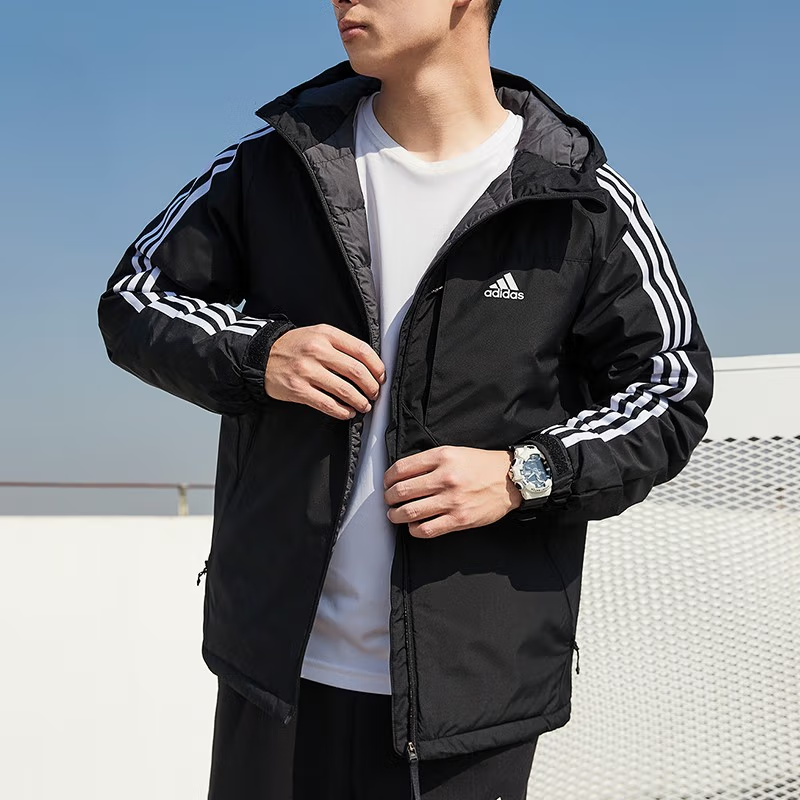 Adidas阿迪达斯羽绒服男装冬季运动服连帽防风保暖夹克外套H23080