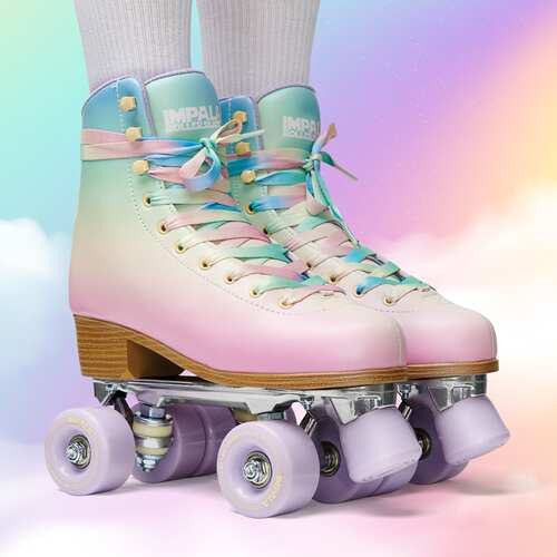 正品代购 Impala Rollerskates旱冰鞋银蓝色双排四轮轮滑鞋女款 - 图2