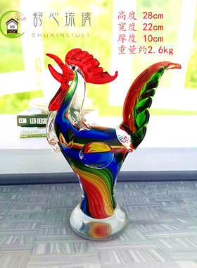 母鸡酒柜玻璃水晶水晶鸡生肖摆件