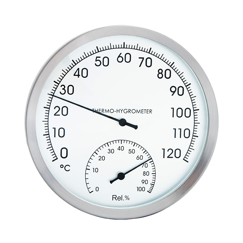 富纳德高精度工业温度计发酵烘培湿度计不锈钢家用室内外温湿度计-图0