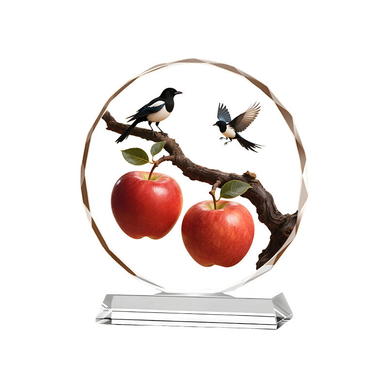 平安喜乐水晶摆件乔迁礼物柿柿如意摆台家居客厅开业送礼桌面装饰,淘宝优惠券,粉丝福利购,淘宝优惠卷