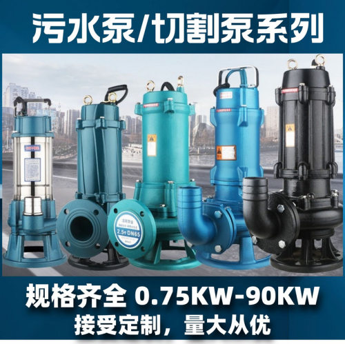 电动污水污物潜水泵80WQ45-22-5.5KW排污泵化粪池河道泥浆切割泵 - 图2