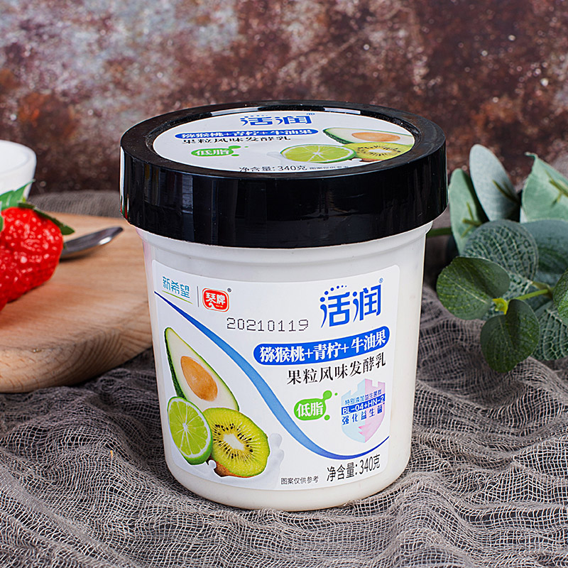 新希望琴牌活润酸奶340g杯装水果捞果粒黄桃草莓低温浓酸牛奶