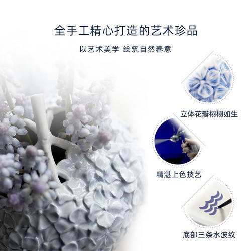 RoyalCopenhagen皇家哥本哈根花之礼赞绣球花瓶摆件客厅插花轻奢 - 图2