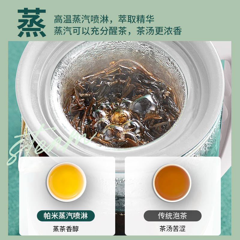 帕米养生壶多功能煮茶器玻璃蒸茶家用煮茶壶黑茶烧水壶全自动煮茶 - 图1