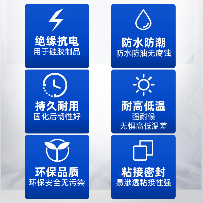 卡夫特K907硅橡胶专用粘接剂强力防水抗震耐高温密封硅胶汽车天线天窗胶条漏水修补专用软性粘合剂透明玻璃胶 - 图3