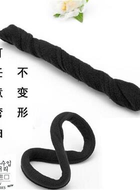绒布海绵盘发器丸子头懒人大中小号黑色盘发器花苞头神器黑色发棒