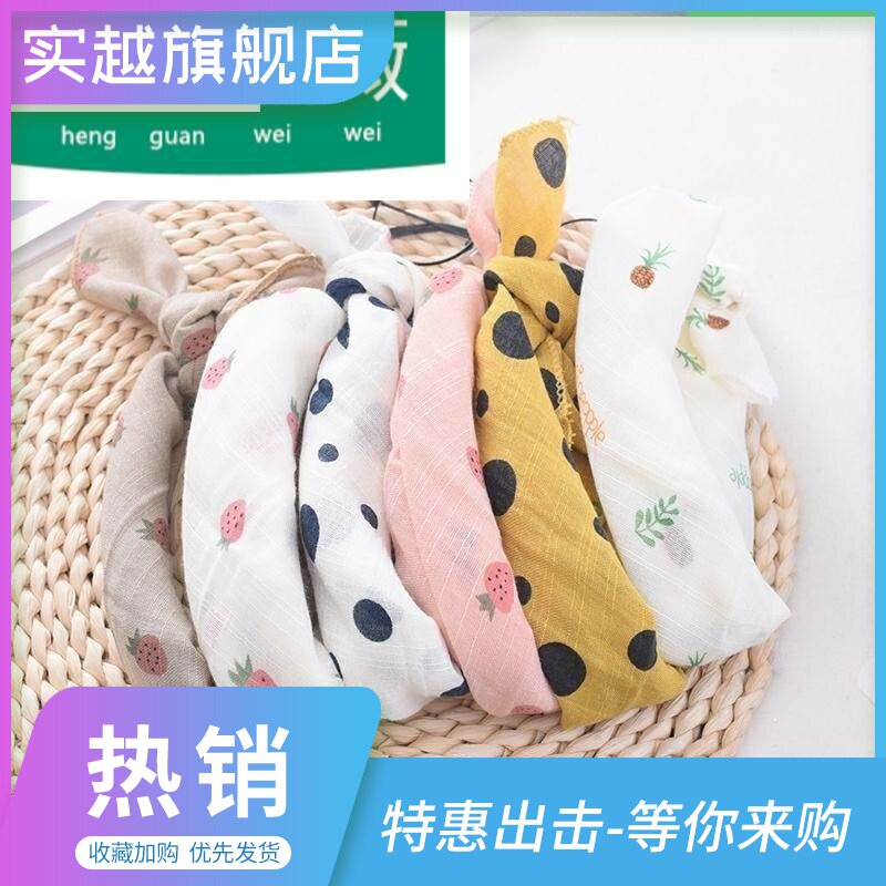 小方巾防风幼儿童棉麻韩版囗水丝巾 实越围巾