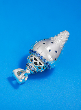 s925纯银镂空海螺吊坠可打开扩香藏式男女项链镶宝石珍珠嘎乌盒