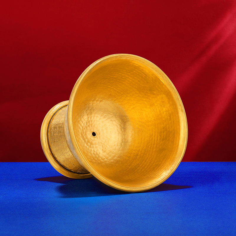 酥油灯铜鎏金手工大昭寺灯碗藏传佛像供灯酥油灯碗水供供具灯架 - 图1