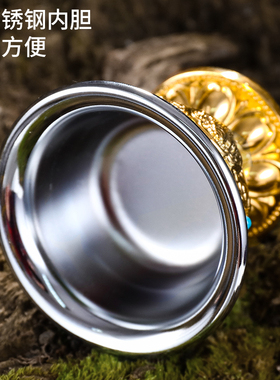 供水杯佛前鎏金八吉祥供水碗铜合金七供圣水杯佛前密宗观音供佛碗