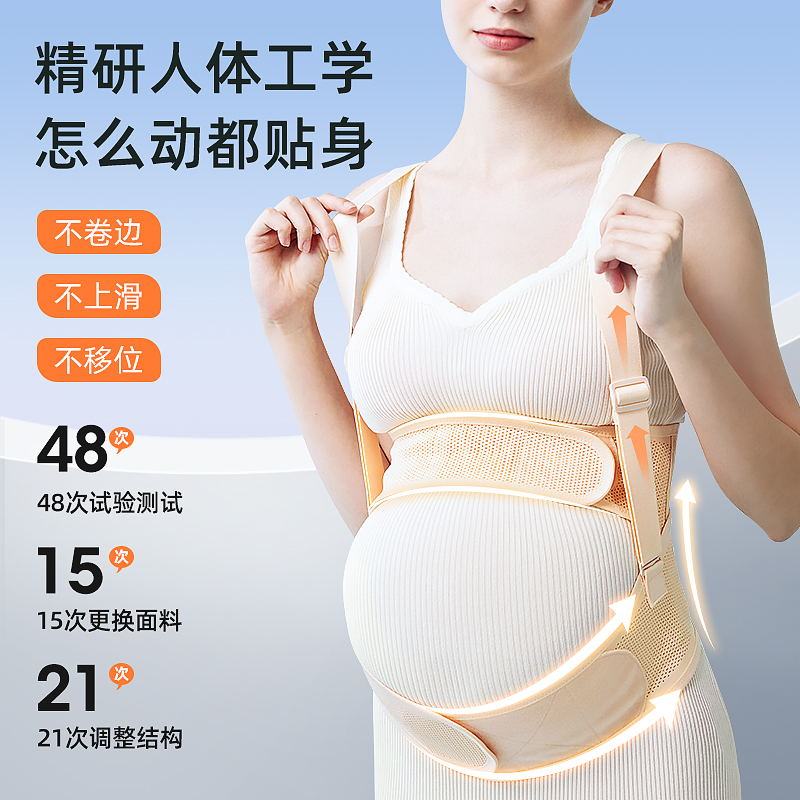 美国Hoag托腹带孕妇专用孕中期晚期托肚子神器可拆卸式托腹带 - 图1