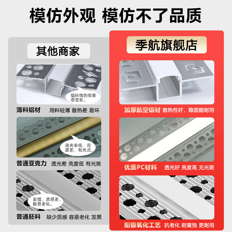 led双眼皮线型线性灯带向上发光灯槽客厅吊顶嵌入式预埋暗装铝槽