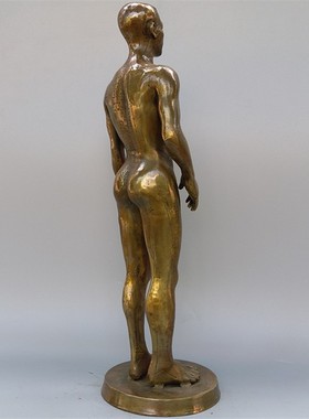 穴位人纯铜复古中医馆针灸模型人