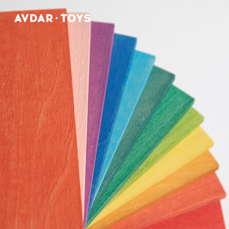 AVDAR进口椴木积木玩具儿童实木质益智12色薄片拼图24片3-6周岁,淘宝优惠券,粉丝福利购,淘宝优惠卷