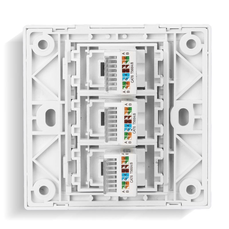 seto盛拓 3位千兆网线插座面板 六类电脑信息弱电插座网线面板 - 图2