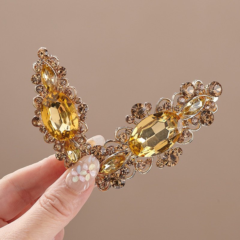 小香风洋气镶嵌水晶发夹少女超闪轻奢水钻顶夹韩版时尚气质头饰品,淘宝优惠券,粉丝福利购,淘宝优惠卷