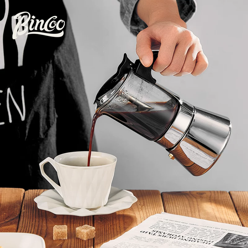 Кофейник Bincoo с двойным клапаном Mocha, кофейник, популярный, экстракция вручную, закрытая крышка, уличная фильтросная бумага, кофемашина дома
