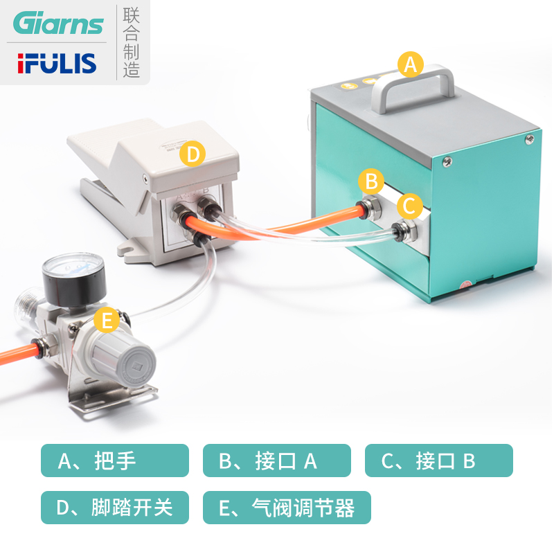 气动端子压接机AM-10多功能钳口可换模治具线束接线端子冷压线钳-图2