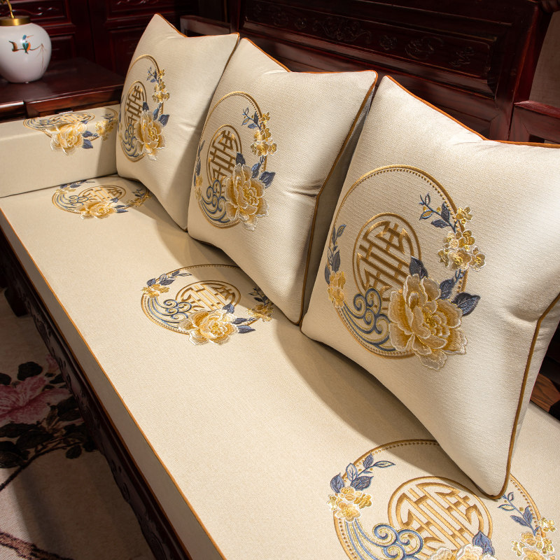 新中式红木沙发坐垫中式实木家具沙发垫高档防滑海绵垫子套罩定制,淘宝优惠券,粉丝福利购,淘宝优惠卷