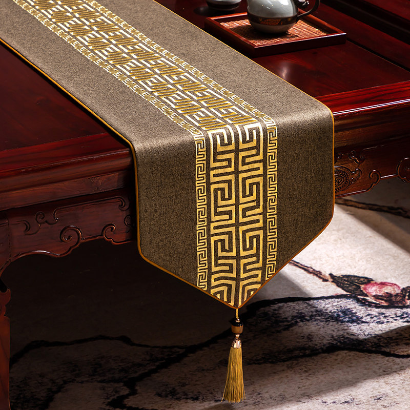 中式禅意桌旗高档轻奢茶桌垫布茶几盖布茶巾防水茶席茶台布艺长条,淘宝优惠券,粉丝福利购,淘宝优惠卷