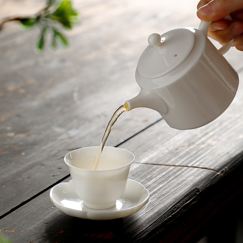 德化陶瓷【单茶壶满210ml纯白亮白】羊脂玉瓷 透明釉 兴悦壶 中容,淘宝优惠券,粉丝福利购,淘宝优惠卷