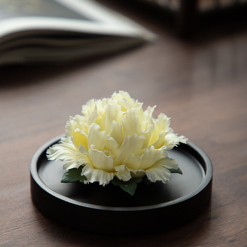 德化陶瓷瓷花摆件手工捏花牡丹扩香器中式桌面家居饰品香薰情礼品,淘宝优惠券,粉丝福利购,淘宝优惠卷