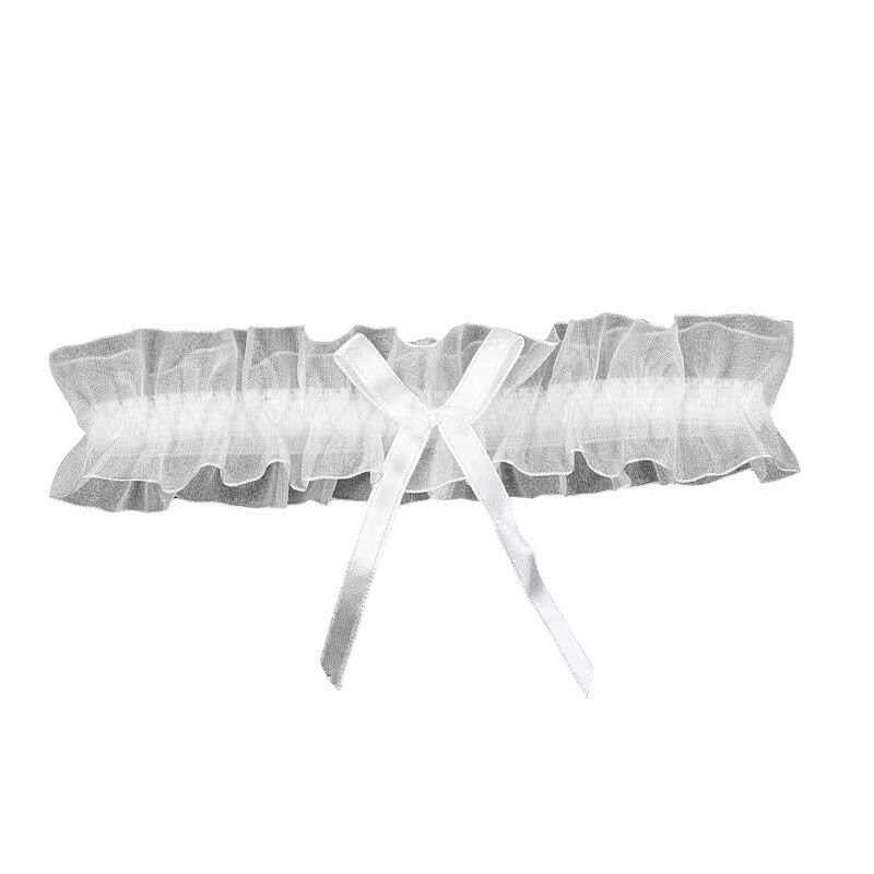 腿环女绑带性感大腿袜子木耳花边jk蝴蝶结黑色小腿蕾丝花边腿环 - 图3