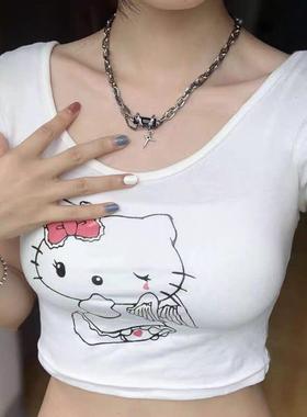 新款缠绕宝石十字架小众拼接项链