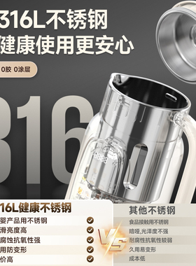 西屋无刷破壁机316L不锈钢内胆