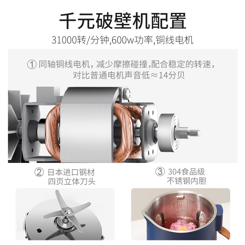 西屋加热破壁机小型家用自动豆浆机 西屋江门破壁机
