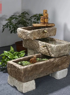 石槽花盆户外鱼缸青石老