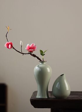 禅意花瓶复古粗陶土瓷器