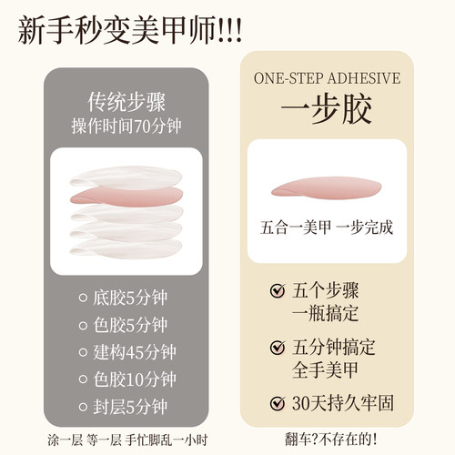 免底胶封层五合一裸色指甲油胶懒人一步胶美甲2025新款三合一纯色 - 图1