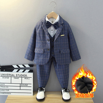 Childrens suit suit boy winter thickened Inn wind handsome flower boy knot wedding clothes baby age gown