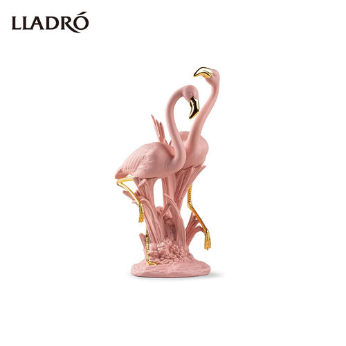 【礼物】LLADRO雅致火烈鸟(粉色)瓷偶家居客厅摆件情人节礼物 - 图0
